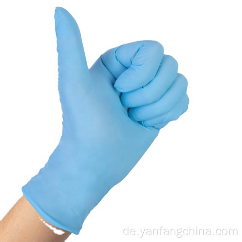 Sicherheitsblau pulverfreie chemische industrielle Nitrilhandschuhe